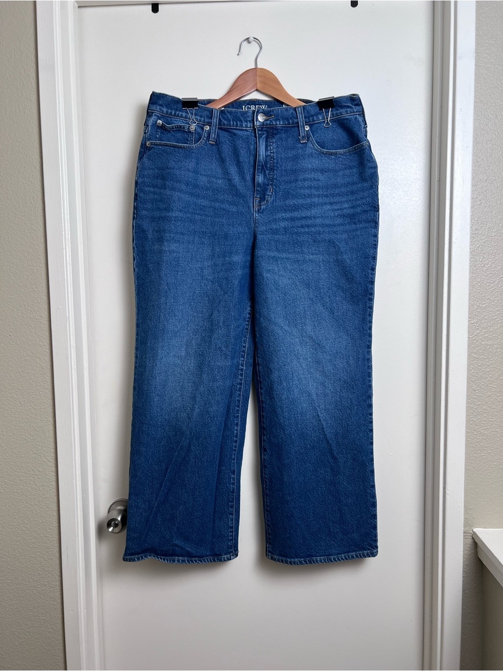 J.Crew '96 Slim Wide Leg Jeans Women's 32 High Rise Medium Wash Denim